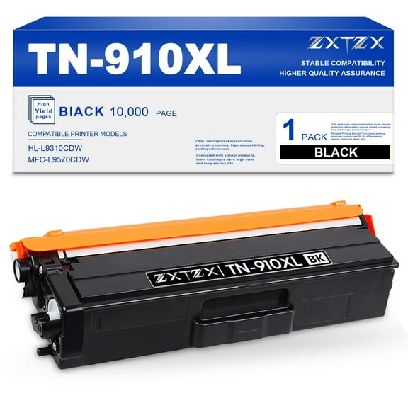 TN 910 Black TN910XL TN910 Toner Cartridge Replacement for Brother TN910 XL Toner HL-L9310CDW MFC-L9570CDW Printer
