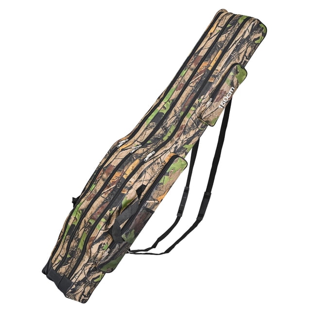 koolsoo Fishing Rod Case Foldable Adjustable Shoulder Straps Waterproof Oxford Storage Tree L