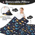 thumbnail image 3 of Colorful Dinosaurs with Palm Trees Teens Toddler Nap Mat with Pillow, Sleeping Mat Bag for Preschool Daycare 60"x20", 3 of 6