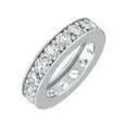 thumbnail image 2 of ARAIYA FINE JEWELRY 10K White Gold Round Shape Lab Grown Diamond Prong-Set Etneity Band Ring Size 6 (4 cttw, D-F Color, VS Clarity), 2 of 6
