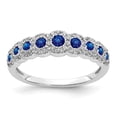 thumbnail image 5 of 14K White Gold Plated Diamond and Sapphire Polished Ring Size 7, 5 of 7