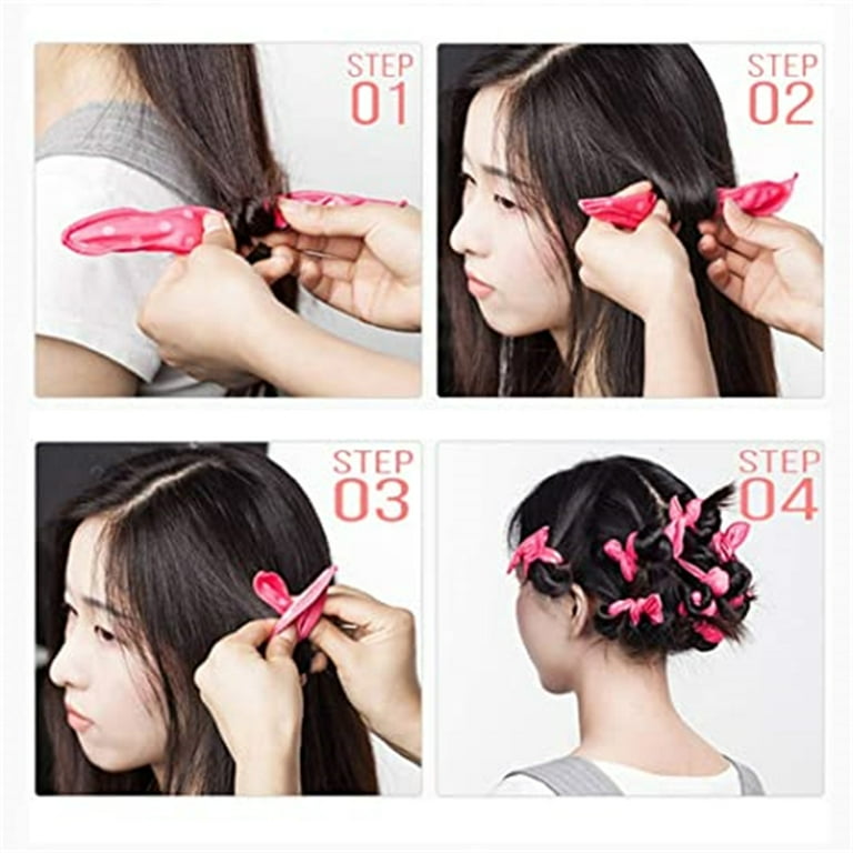 Dicasser Soft Overnight Hair Rollers Heatless Sleep in Hair Curlers for Thick Hair Large Cloth Pillow Hair Roller for Long Hair Curlers Sponge Foam