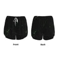 thumbnail image 3 of Cauagu Black Marble Print Women's 2 in 1 Running Shorts Athletic Workout Gym Yoga Shorts Running Shorts for Women-X-Large, 3 of 7