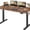 Brown, variant on Electric Height Adjustable Standing Desk Large 55 x 24 Inches Sit Stand up Desk Home Office Computer Desk Memory Preset with T-Shaped Metal Bracket, Light Wood