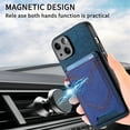 thumbnail image 4 of Nalacover Case for iPhone 14 Pro Back Card Slots Wallet Case, Vintage Denim Pattern PU Leather Magnet Car Mount Cover for iPhone 14 Pro, Full Edge Protection Anti-Drop Shockproof Case,Blue, 4 of 9