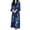 Blue, variant on Defitshape Women's Silk Japanese Robe Summer Floral Bathrobe Luxury Maternity Satin Sleepwear Long Kimono Robe Soft Loungewear Black One Size
