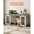 thumbnail image 3 of KFFKFF Canine Enclosure Furniture, 72 inch Interior Dog Pen with Dual Slide Doors, Wood Canine Crate Side Table with Detachable Tray, Versatile Dog Enclosure Table for Petite, Average, Big Dogs, 3 of 9