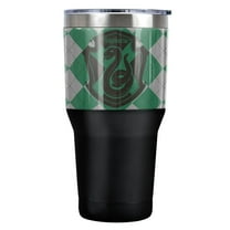 Harry Potter Slytherin Plaid Sigil Stainless Steel Tumbler 30 oz Coffee Travel Cup, Vacuum Insulated & Double Wall with Leakproof Sliding Lid