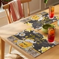 thumbnail image 4 of Yellow Gnomes Placemats Set of 4 Bee Daisy Honey Vintage Place Mats Indoor Wipeable Table Mats Washable Cloth Dining Table Placemats for Kitchen Holiday Party Home Decor 13x19 Inch, 4 of 9