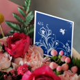 thumbnail image 3 of 3drose, Floral Pattern in White on a Blue Background with Dove and Butterflies., 12 Greeting Cards with Envelopes, 3 of 7
