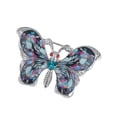 thumbnail image 1 of Abstract Enamel Gloss Painted 1980s Neon Colorful Butterfly Crystal Pin Brooch, 1 of 4