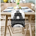thumbnail image 2 of Eiffel Tower Retro Postmark Table Runner Home Kitchen Dining Table Decor Wedding Table Decor, 2 of 6