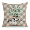 thumbnail image 2 of Juego de 4 fundas de cojín decorativas, funda de almohada con hojas de palmera tropicales, 2 of 5