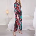 thumbnail image 3 of Picia Psychedelic Hairless Cat Pattern Women’s Long-Sleeve Sleepwear Set - Soft 2-Piece Loungewear with Pockets, Comfy PJs for Relaxing Nights-Large, 3 of 7