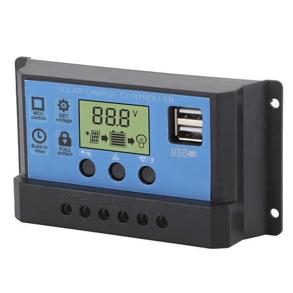 Controlador De Carga De Panel Solar Regulador De Batería Solar Regulador De Panel Solar 12V 24V Para Automóvil Comercial Hogar Industrial Automotriz Hogar ANGGREK Otros Vehículos