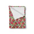 thumbnail image 2 of Jungle Soft Flannel Fleece Throw Blanket, Small Bouquets of Pink and Orange Hibiscus Blossoms Monstera and Palm Tree Leaves, Cozy Plush for Indoor and Outdoor Use, 50" x 60", Multicolor, by Ambesonne, 2 of 6