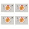 thumbnail image 1 of Coofit 4 Pcs Napperon en Faux Cuir Résistant à l'Eau et à l'Huile Tapis de Table Rectangulaire Tapis de Salle à Manger, 1 of 10