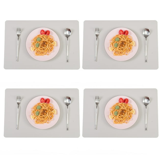 Coofit 4 Pcs Napperon en Faux Cuir Résistant à l'Eau et à l'Huile Tapis de Table Rectangulaire Tapis de Salle à Manger