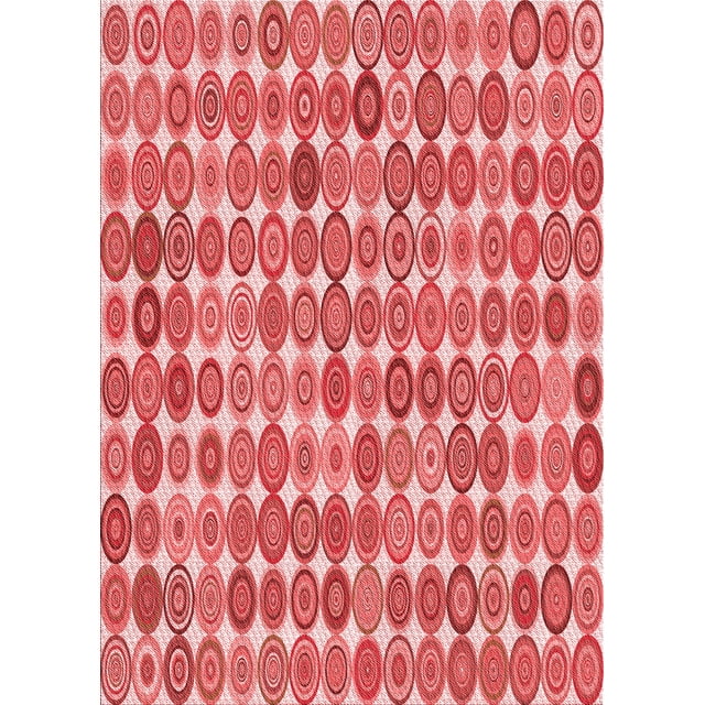 Ahgly Company Tapis d'Intérieur Lavables en Machine, Rectangle de Transition Rose Corail Clair, 7' x 9'