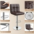 thumbnail image 5 of Topeakmart 2pcs Adjustable PU Leather Counter Bar Stools with Backrest Brown, 5 of 8