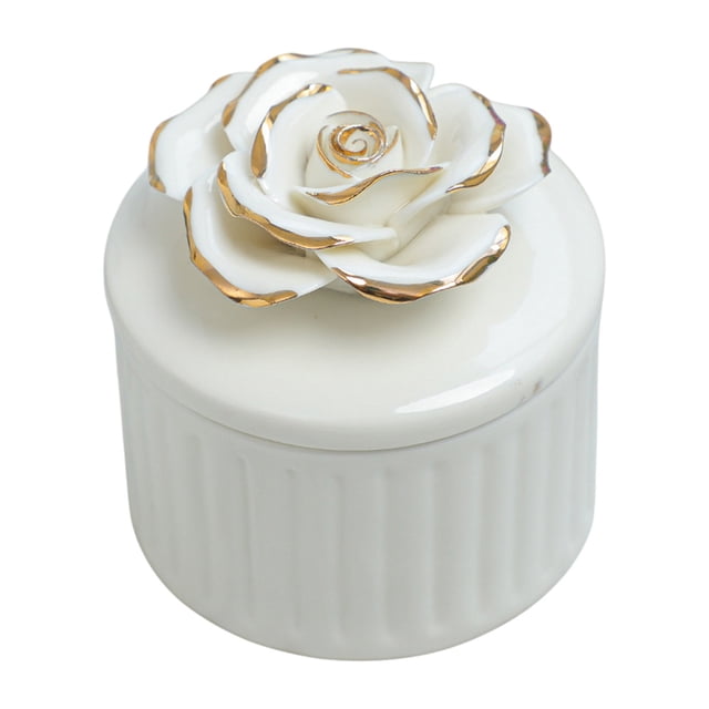 Ceramic Storage Jar,Hand-Painted Jewelry Box,Home Organizer,Candlestick Storage,Wedding Ornament Box,Decorative Storage Jar,Gift Jewelry Container,Multifunctional Storage,Home Decor Organizer