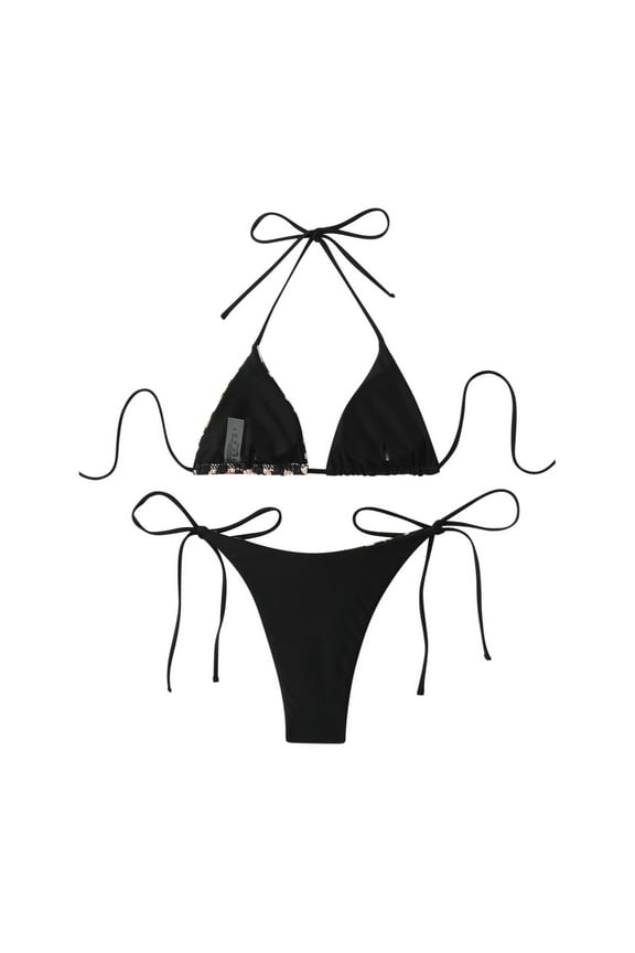 Yufatyle Tie Side Triangle Bathing Suits Womens Fashion Swimsuit 2025 M