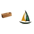 thumbnail image 1 of Estuche para pañuelos de escritorio,Caja de pañuelos faciales de papel retro de madera,Tapa para caja de pañuelos,porta servilletas de papel facial,Figura de velero,Escultura de velero de, 1 of 8