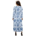 thumbnail image 2 of FKELYI Womens Fall Dress Long Sleeve Maxi Dress for Wedding Party Blue Floral German Shepherd Dog Print Casual Outdoor Cloth V Neck Soft Dresses with Pocket, L, 2 of 6