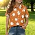 thumbnail image 2 of Grblisyd Girls Shirts Cute Animal Print School Uniform Short Sleeve Button Closure Polo Shirt, 2 of 6