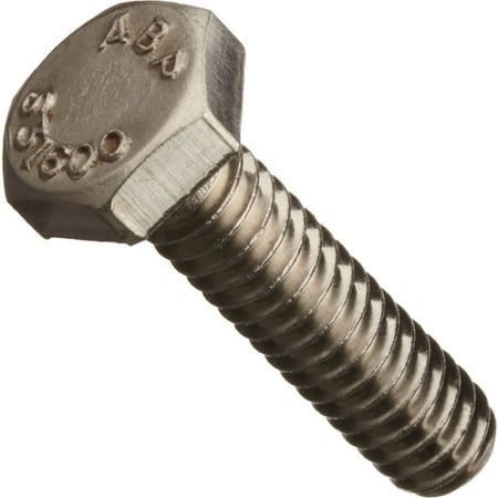 

316 Stainless Steel Hex Bolt Plain Finish Hex Head External Hex Drive Meets ASME B18.2.1 1-1/2 Length Partially Threaded 1/2 -13 UNC Threads (Pack of 5)