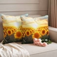 thumbnail image 2 of Sunflower Farmhouse Outdoor Waterproof Pillow Covers, Summer Watercolor Botanical Floral Decorative Square Throw Pillowcase Sofa Cushion Sham for Patio/Couch/Chair, 26"x26" 2 Pack, 2 of 8