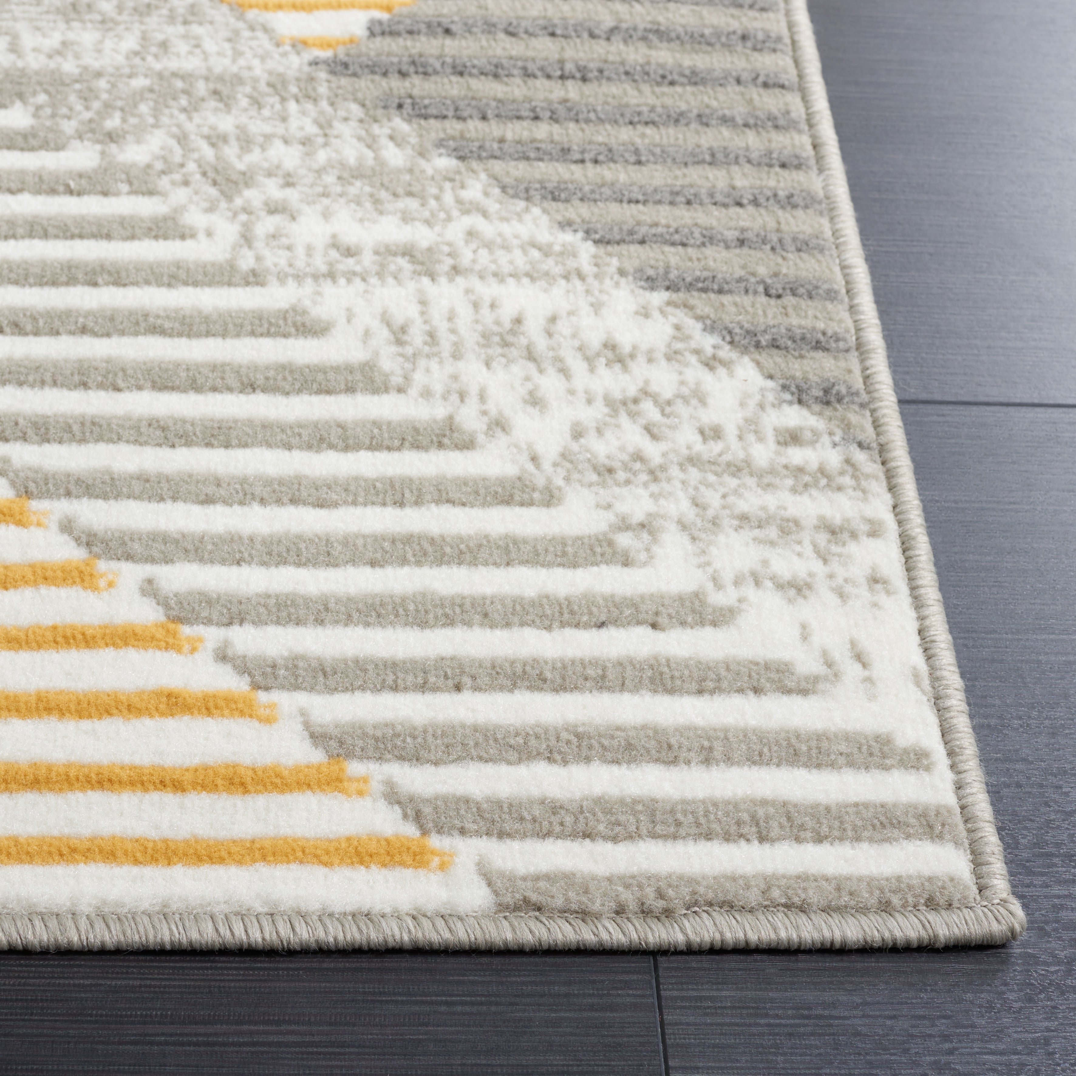 SAFAVIEH Pyramid Dimitar Geometric Area Rug, Gray/Ivory Gold, 8' x 10'
