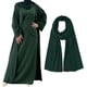 thumbnail image 3 of Vestido Abaya musulmán para mujer, conjunto de tres piezas, bata de oración islámica, frente abierto, vestido maxi cárdigan fluido, 3 of 5