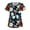 01-Black, variant on Womens Scrub,Floral Printed Scrub Tops - Cheerful Floral Patterns Short Sleeve Medical Blouse - Black - XXXL