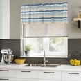 thumbnail image 4 of 2 Pack Valances for Window, Khaki Blue Striped Short Curtains for Kitchen Bedroom Living Room, Farmhouse Stripes Modern Abstract Art Rod Pocket Small Window Treatment Valance Drapes 60 x 18 Inch, 4 of 8