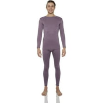 Rocky Thermal Underwear for Men Midweight Fleece Lined Thermals Men's Base Layer Long John Set (Plum - Midweight (Fleece) - Large)