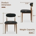 thumbnail image 6 of Morden Fort Modern Black Dining Chairs Set of 4, Boucle Armless Chairs with Wood Grain Metal Legs, for Kitchen, Living Room, Apartment, 6 of 7