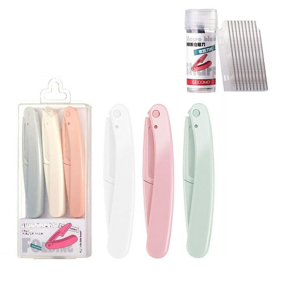 Foldable Eyebrow Trimmer 3-Pack Rechargeable Portable Precision Facial Hair Shaper
