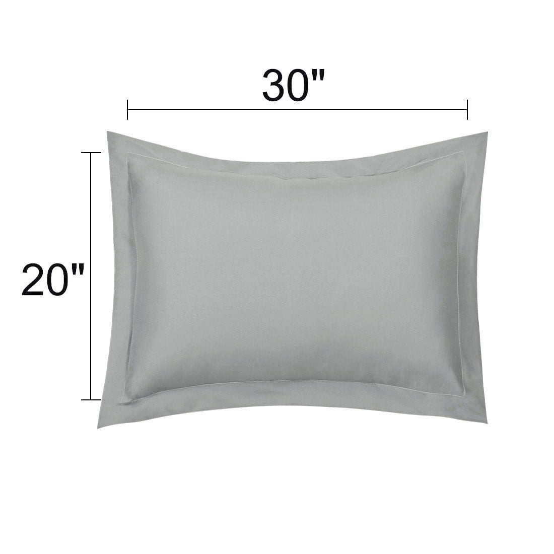 Unique Bargains Pillowcases Soft Microfiber Pillow Shams Set of 2 Jumbo Grey