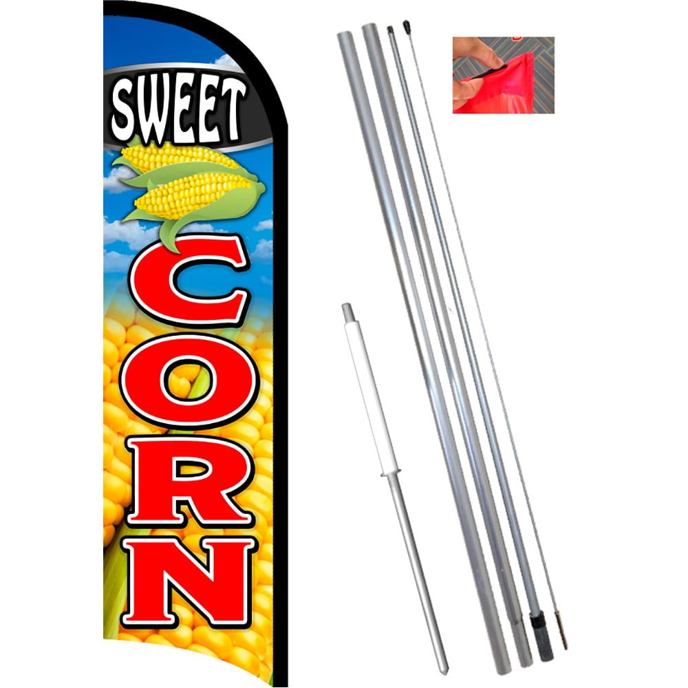 3 x 11.5 Feet Sweet Corn Windless Feather Banner Flag with Bundle Option