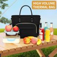thumbnail image 2 of Loncheras para Mujer y Hombre, Bolsa de Almuerzo Térmica de Gran Capacidad, Impermeable y a Prueba de Fugas, Reutilizable con Correa, para Oficina y Picnics (Negro), 2 of 4