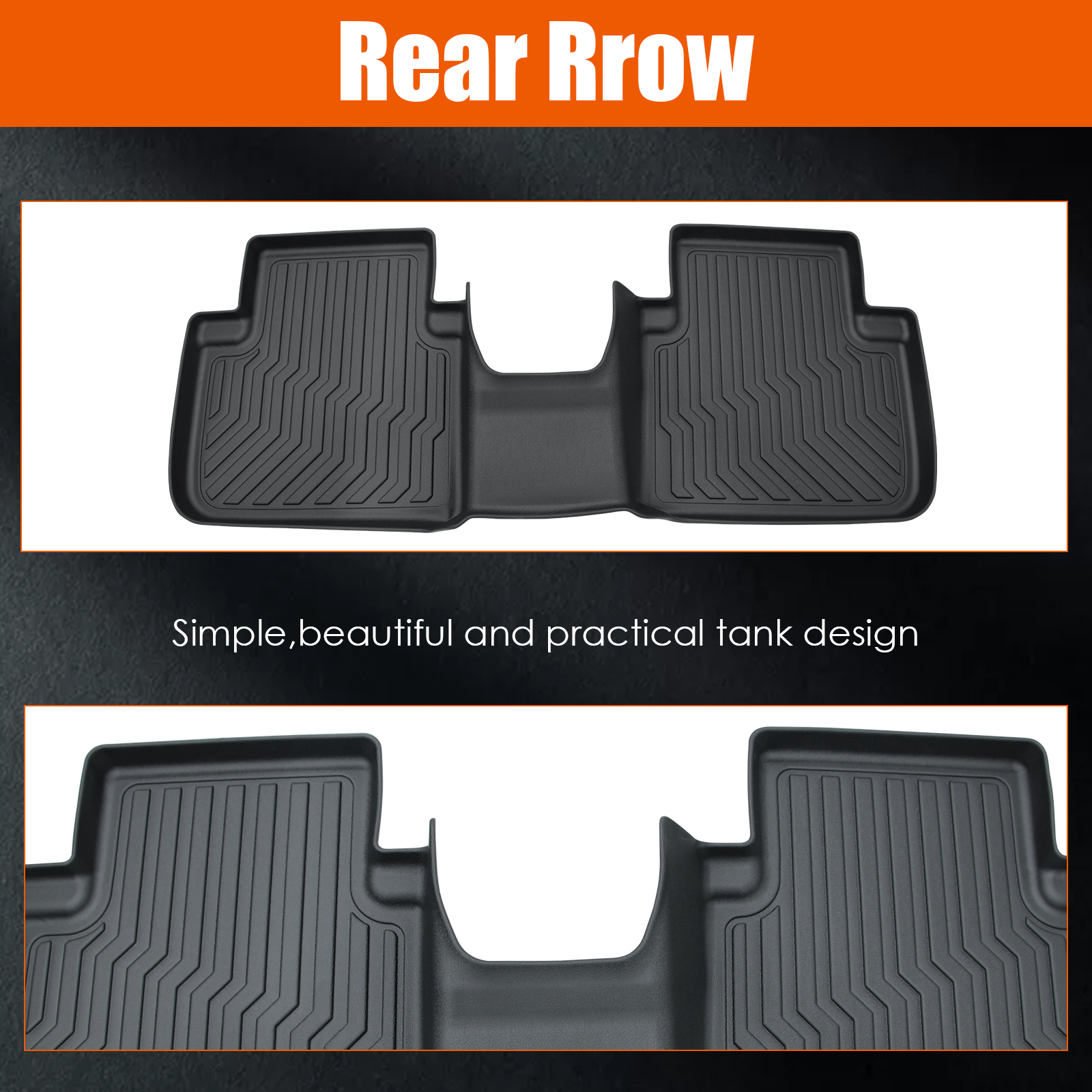 Rubber Car Floor Set - 3-Piece All-Weather Protection-TPE Rubber Car Floor Mats
