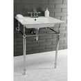 thumbnail image 4 of Kingston Brass KVPB25227W4CP Edwardian 25" Ceramic Console Sink with Brass Legs (4-Inch, 3-Hole), White/Polished Chrome, 4 of 8