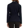 thumbnail image 5 of INSPIRE CHIC Women's Coats Shawl Lapel Collar Button Belted Winter Jackets with Pockets L Dark Blue, 5 of 5