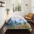 thumbnail image 4 of Forest Mountains Large Tapestry for Bedroom Wall Hanging Tapestry, Watercolor Natural Flower Tree Ceiling Backdrop Tapestries Poster Blanket Wall Decor for Teens Room Living Room Dorm 86" x 104", 4 of 8