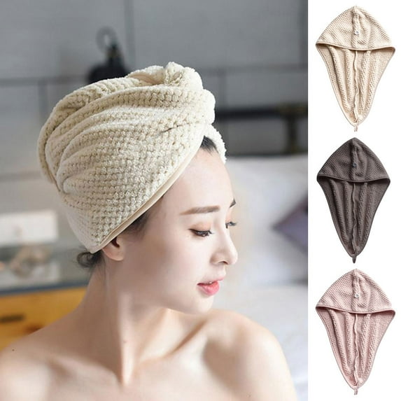 SPRING PARK Turban hair towel microfiber bath quick drying lady soft shower cap hat