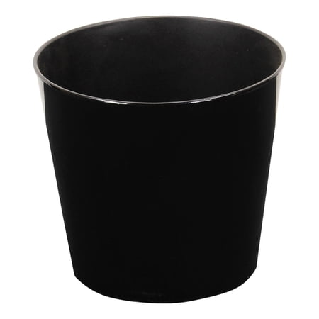 Round  9  black planter with a tapered body