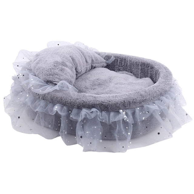 Cute Princess Cats Beds for Indoor Cats Slip Resistant Bottom Small Dogs Bed L