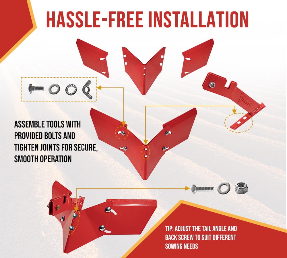 15683 Hiller-Furrower Attachment for Rear Tine Tillers, Adjustable Wing, Three Kinds of Connection, Garden Tiller for Large and Small Areas of Land Cultivation & Clean Lands