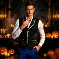 thumbnail image 2 of Men'S Steampunk Vest Costume Single Breasted Vintage Inspired Waistcoat For Halloween Party Cosplay Role Play Masquerade Stage Performance Outfit, 2 of 6